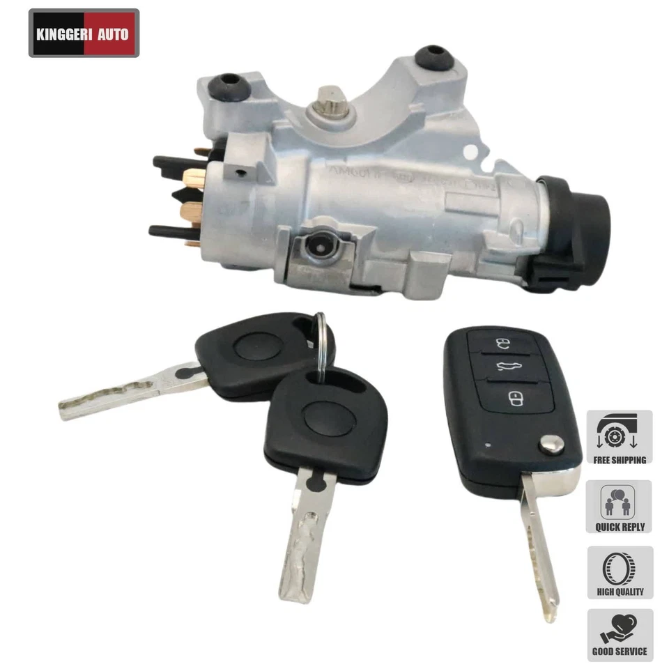 For Audi 98-04 A6 Ignition Lock Cylinder Assembly With Key Shells 4B0905851P - Изображение 2 из 4