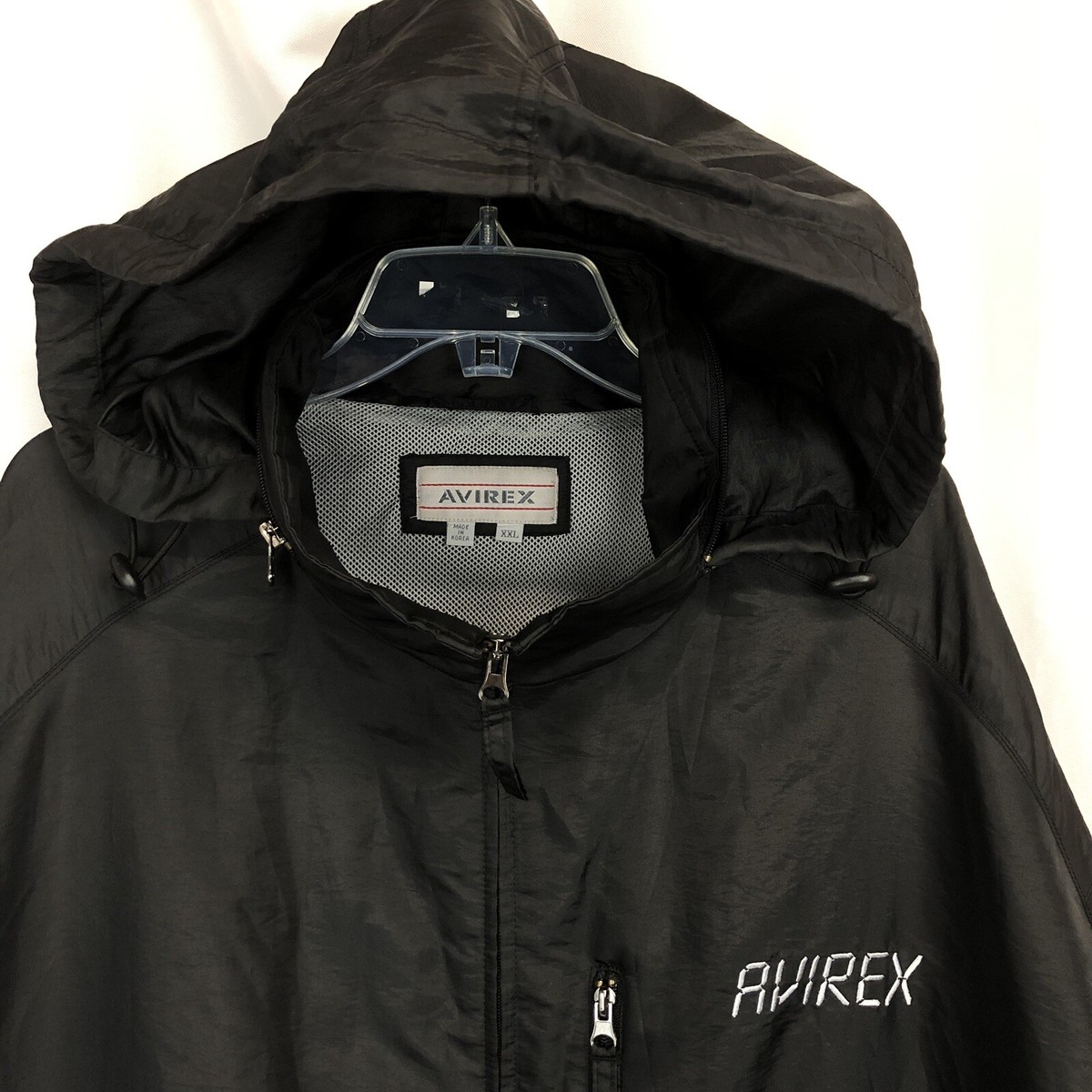 AVIREX LTD. フード付きジャケット 黒　XL ◇AVIREX 【XLサイズ】 ブラックジャケット フード付き