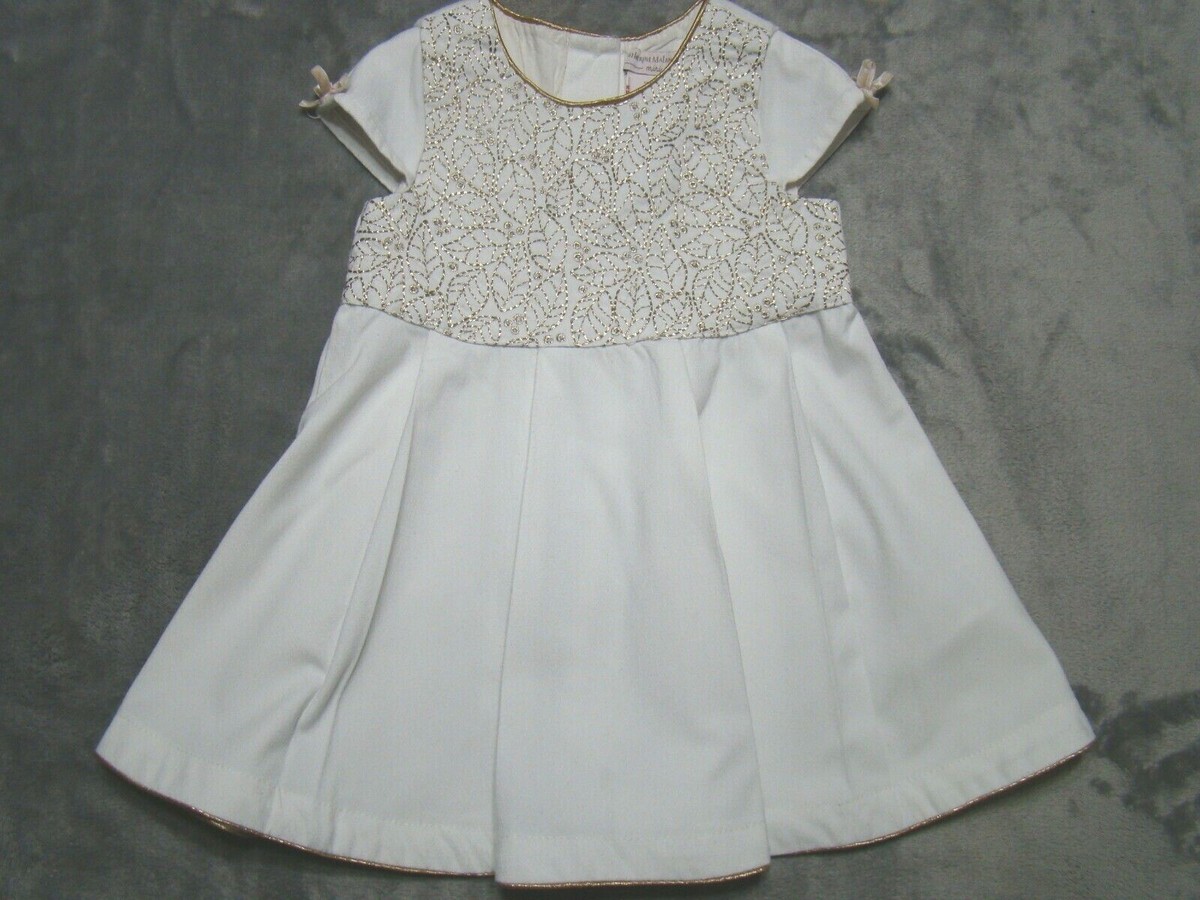 Catherine Malandrino Mini Girls Size 4T Ivory Gold Dress