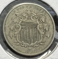 1868 SHIELD NICKEL GRADES CHOICE XF ACTUAL COIN #C10958SM