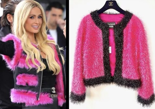 Nuovo Moschino 2015 2016 Rosa Ecopelliccia Glitter Giacca 38 40 42 4 6 8 Cappotto Top S M - Foto 3 di 21