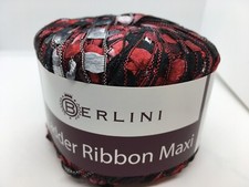 Berlini Ladder Ribbon Maxi Yarn 156 Manhattan 50 Gram 98 Yards Red, Black, Grey