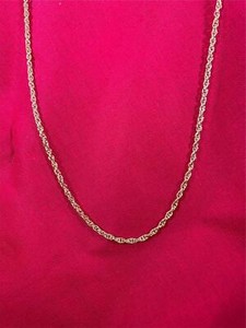 Authentic 20 INCH 14KT GOLD PLATED ROPE CHAIN NECKLACE- USA SELLER