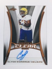 2020 Leaf Clyde Edwards Helaire Trinity Football Clear Rookie On Card Auto RC