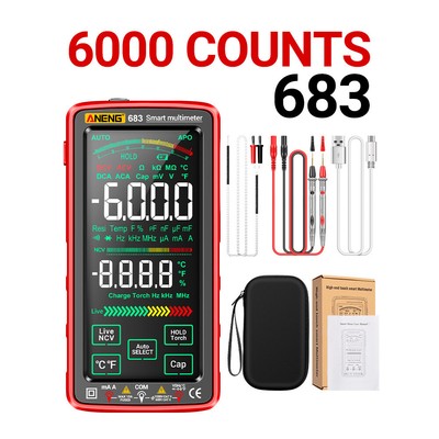 ANENG 683 6000 Counts Large Screen Digital Multimeter -burn-Proof Multimeter Set