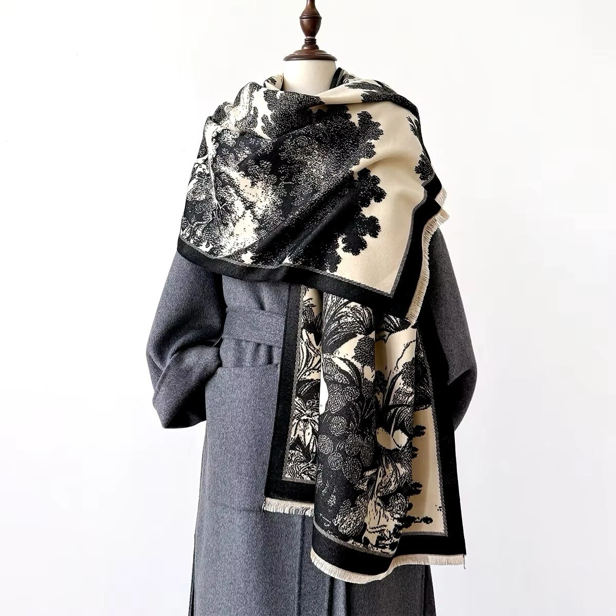 New Luxurious Poncho Long Warm Winter Cashmere Pashmina Soft Touch Long Shawl UK