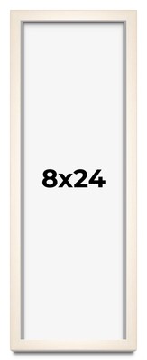 8x24 Frame White Wheat Solid Wood Picture Frame | Moulding Width 0.75 Inches | I