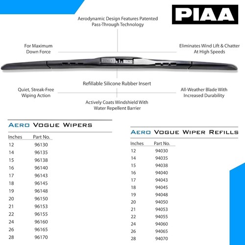 Piaa 96165 Aero Vogue Silicone Wiper Blade - 26" 650mm (Pack of 1) - Picture 6 of 6