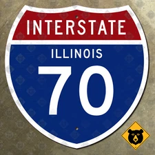 Illinois Interstate 70 route marker road sign Collinsville East St Louis 18x18