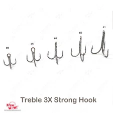 Fish WOW! Fishing bait small 3x Treble Hook choose from Size #1 #2 #4 #6 #8 lot