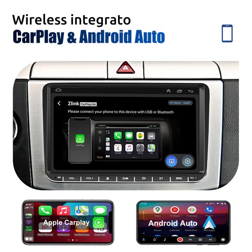 Per VW Touran GOLF 5 6 Caddy Android 14 Autoradio Carplay GPS Nav WiFi Bluetooth - Foto 9 di 15