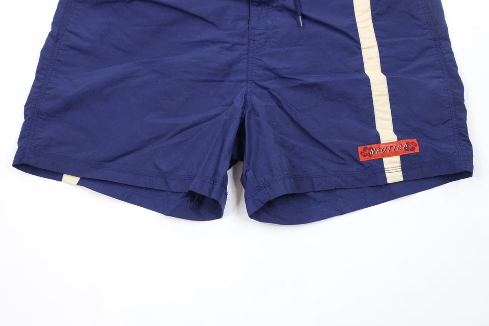 Pantalones Cortos De Colección Años 90 Nautica Para Hombres Grandes Desteñidos Deletrear A Rayas Forrados con Flores Foto 4 de 4