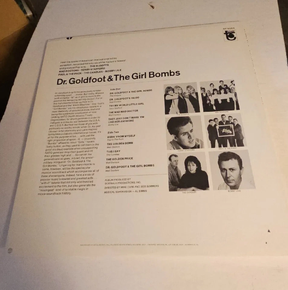 OST LP DR GOLDFOOT & THE GIRL BOMBS 1966 TOWER DUOPHONIC ORIGINAL PRESS - Image 2 of 4