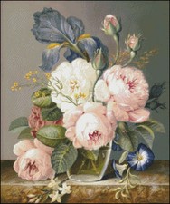Needlework Crafts Full Embroidery Counted Cross Stitch Kits - Iris and Rose