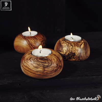 Das Olivenholzbrett Portacucchiai Rustico In Legno D'Ulivo - Altezza 14 Cm, Fatto A Mano - 3