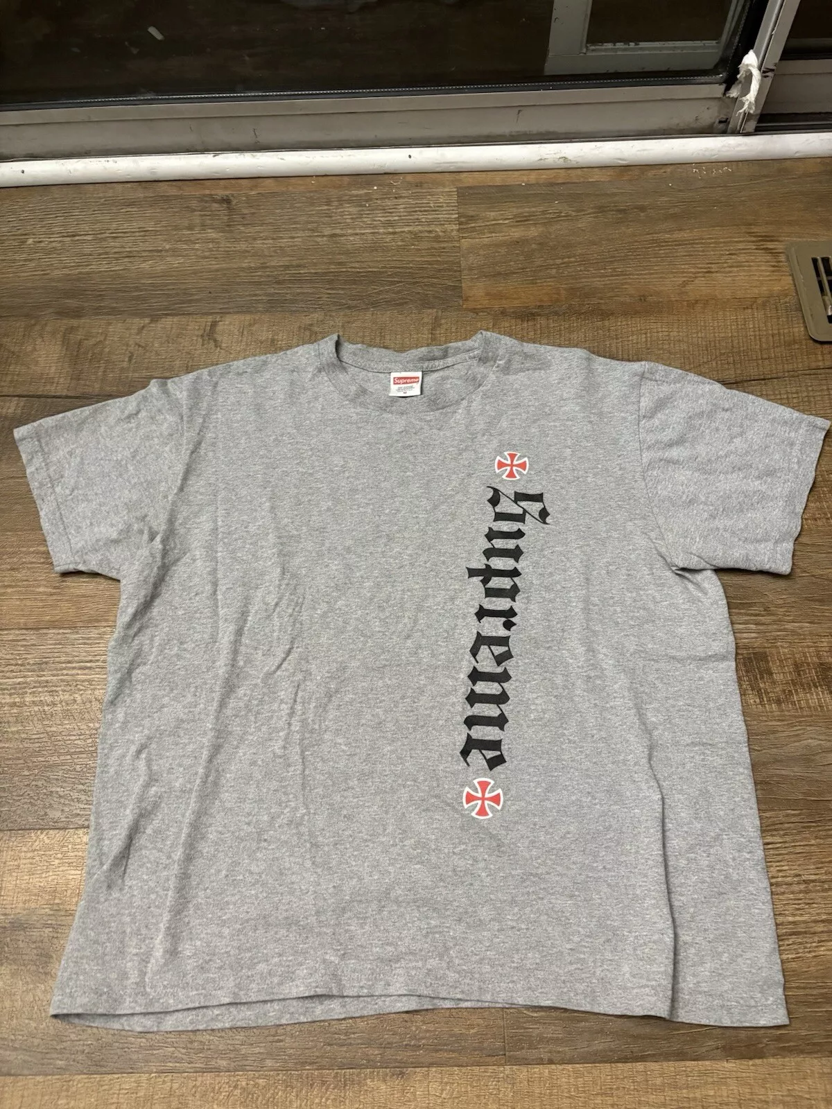 Tee shirt anglais ancien Supreme Independent Trucking Company gris bruyère moyen RARE