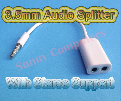 Earphone Headset Splitter Audio Adapter For iPad iPod