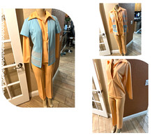 Vintage 1970s NPC FASHIONS Pant Suit Size 8/9 Womens Peach 4 pc xzz