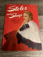 Stoles And Shrugs Pattern Book Hairpin Lace Crocheted Knitted - 1953 TE8