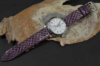 MA WATCH STRAP 22 20 18 MM VIOLET GENUINE AYERS SEA SNAKE SKIN HANDMADE BAND