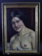 Quadro RAGAZZA NUDA - Frank Louis BEHRENS (1883-1945) - Stucco Allievo Maestro