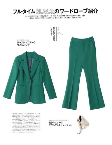 Spring and Autumn Blazer Coat Set Trousers 2Piece Women's Suit Jacket Pants - Picture 14 of 26