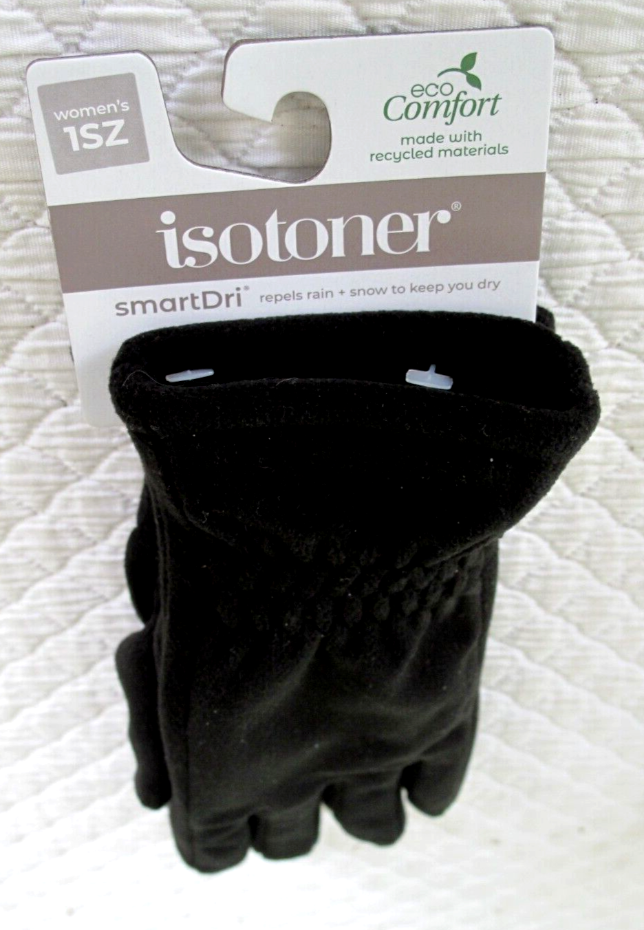 Women's Isotoner Smart Dri Black Gloves Smart Touch Touchscreen Technology 1 SZ eBay