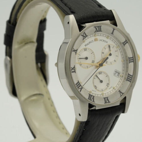 Maurice Lacroix Miros Quartz Chrono 86814 Steel/Gold Nice Condition 1 1/2in - Picture 3 of 8