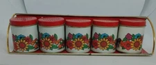 VTG Action Industries Brazil Red Floral Metal Wall Mount Spice Rack (AC1-2)