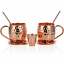 thumbnail 1  - Absolut Moscow Mule Copper Stainless Steel Mugs Set of 2 Bar Vodka Liquor Set
