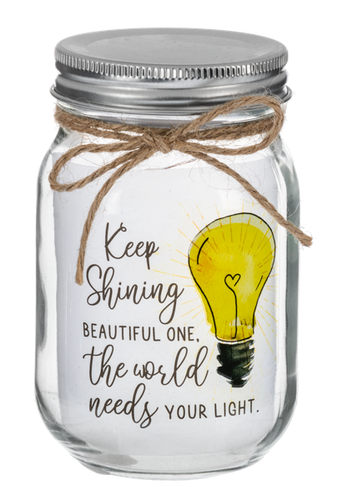 Ganz Twinkle Jar with Light Decor Keep Shining...World Needs Your Light ER70945 - Picture 2 of 9