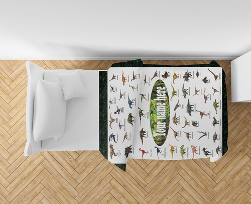 Personalisierte Dinosaurierdecke für Kinder Geschenk maßgeschneiderte Name Decke 50x60 Zoll - Bild 3 von 8