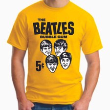 THE BEATLES BUBBLE GUM CARDS TEE T-Shirt Retro Lennon McCartney Harrison Ringo