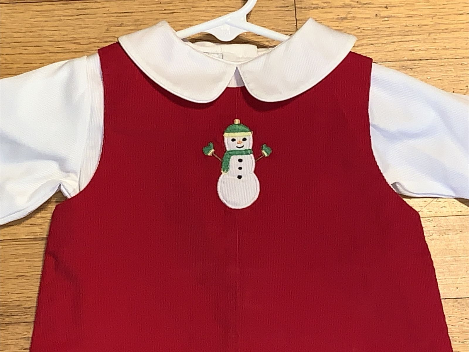 NWT Petit Pomme by Petit Ami Snowman Longall/Romper &White Shirt 6 Months