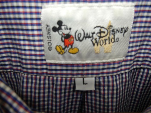 Vtg Walt Disney World Men's L Single Needle Tailoring Mickey Mouse L/S Shirt - Picture 3 of 7