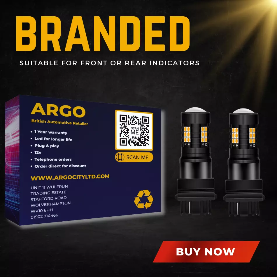 3157 3757a 183 Led Amber Yellow Canbus Turn Signal Indicator Light Bulbs Py27/7w - Image 4 of 4