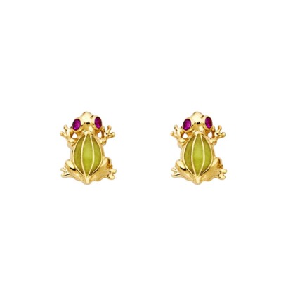 Ohrringe Gold 14 Karat Gelbgold Frosch