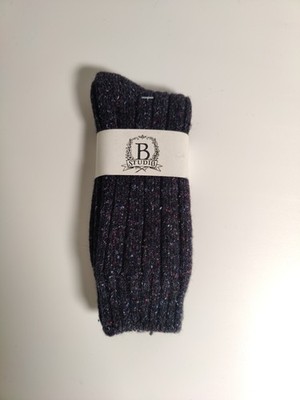 b studio -women's socks -blue- Cashmere Blend - Made in USA **N1**