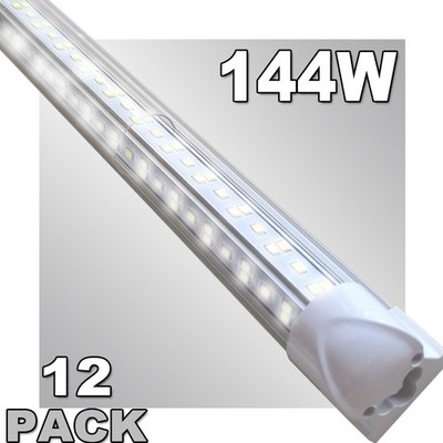 12-48PC T8 8FT Led Tube Light Bulbs 144W V-Shaped 8 Foot Led Shop Light Fixture