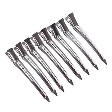 24 Pcs 3.54 Inches Duck Billed Clips Silver Alligator Hair Round-head clips