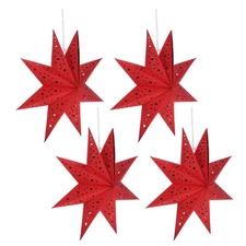  4 Pcs Hanging Paper Stars Lampshade Holiday Decor Christmas Window