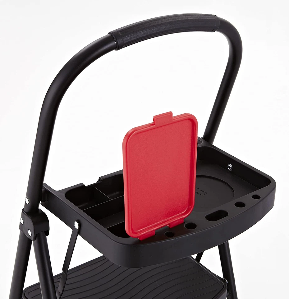 Rubbermaid Taburete Plegable de Acero de 3 Pasos para Adultos con Bandeja de Herramientas de Proyecto NUEVO Foto 4 de 4