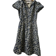 LOFT Y2K Floral Dress  Vintage 2000s Style Ruffle Neckline 00P Romantic Flare