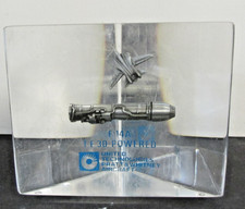 AIR CRAFT PRATT WHITNEY ACRYLIC PAPER WEIGHT F 14A TF30  UNITED TECHNOLOGIES