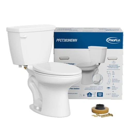 PROFLO PFCT303HE Complete 1.28 GPF Two Piece Elongated Toilet - White - Picture 3 of 3