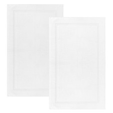 2 PCS Bath Mats 100 Cotton 21x30 Inch Ultra Absorbent Plush 900 GSM White