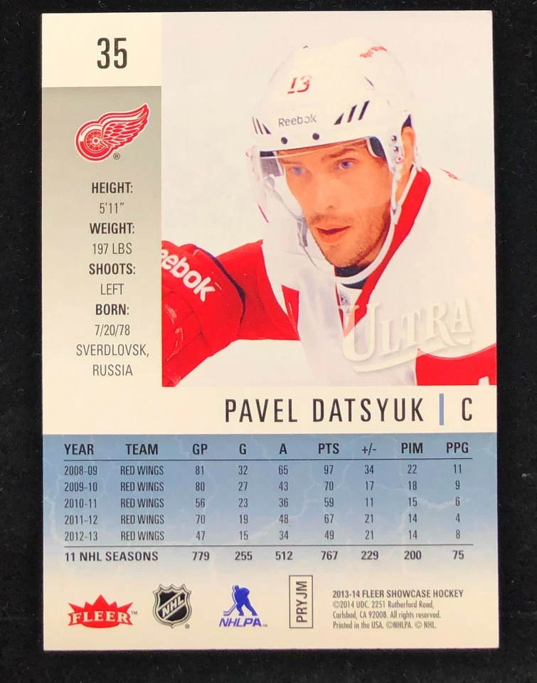 Pavel Datsyuk Fleer Showcase Ultra Platinum Medallion 2013 #01/25 Foto 2 de 2