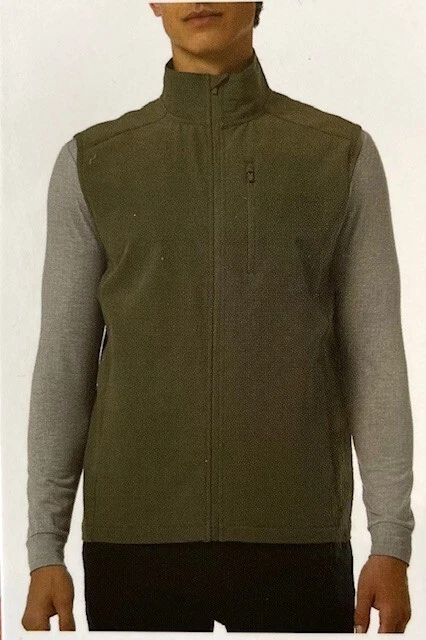 32 Degree Men's Full Zipper Vest, Green, Medium