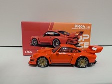 POP RACE 1/64 Singer DLS Turbo Study Metal Porsche 911 934/5 Turbo Track Orange