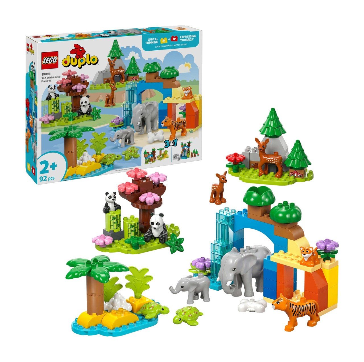 LEGO Set di costruzioni Famiglie di animali selvatici DUPLO 3EN1 10446